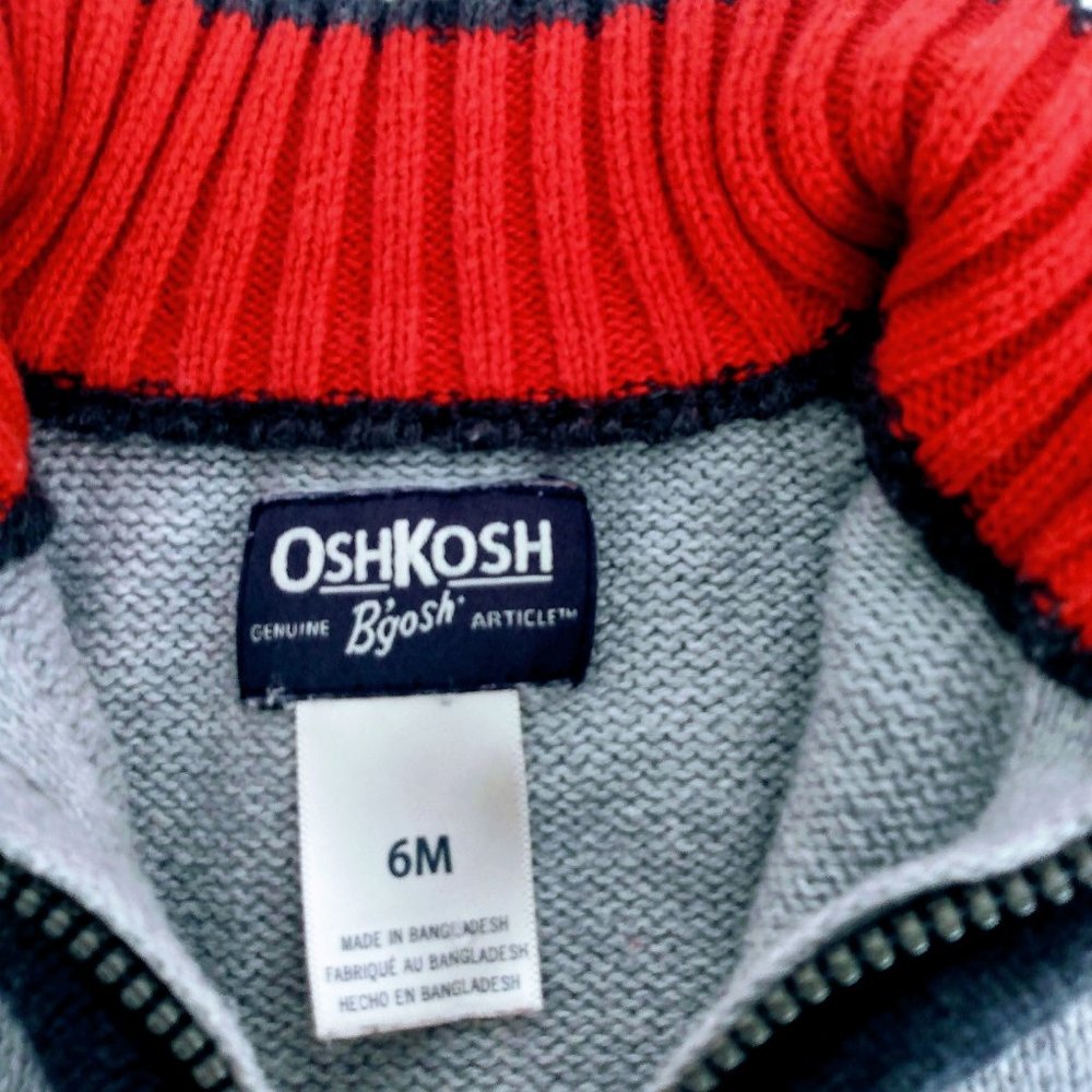 Oshkosh B'gosh 6m infant zipper sweater 100% cotton